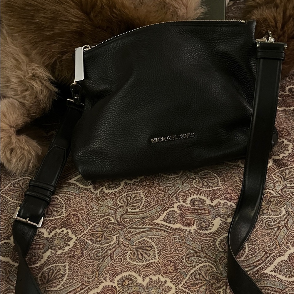 Michael Kors Black Pebbled Leather Shoulder Bag